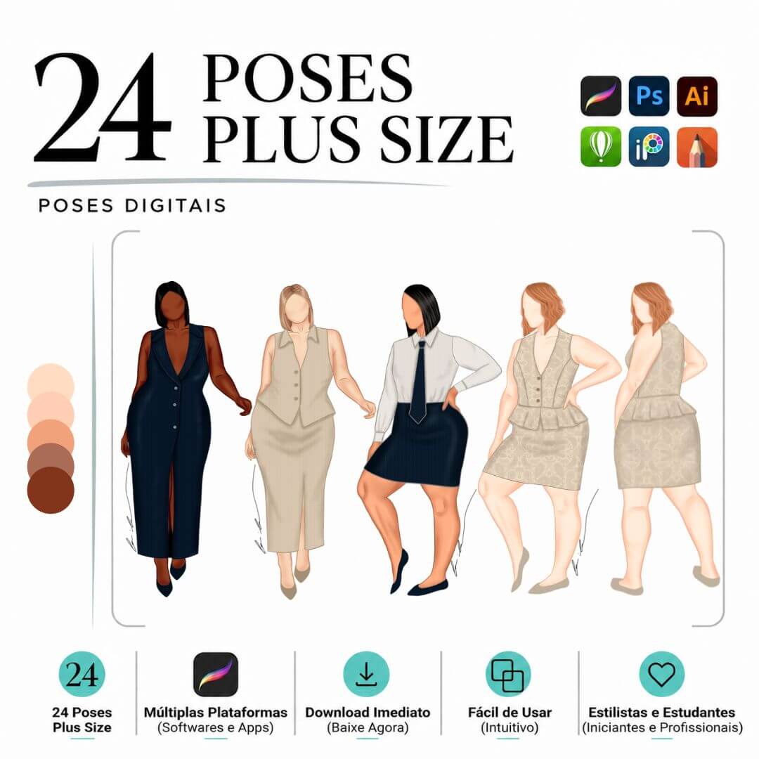 24 Poses Plus Size